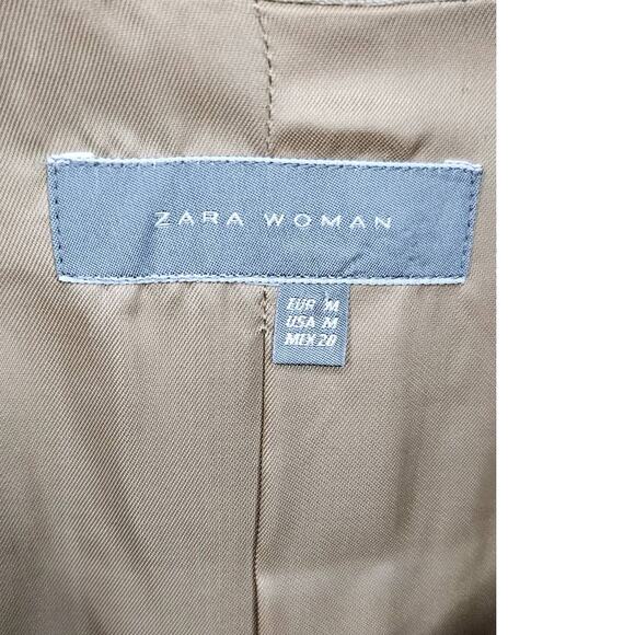 Zara women linen blend jacket with tie Medium - Picture 3 of 4